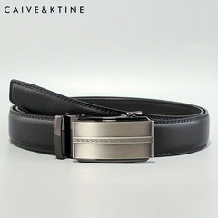 Caivektine Men's Cowhide Belt Business Casual Leather Belt