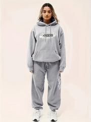 Women's Letter Graphic Hoodie & Joggers 2 Piece Set