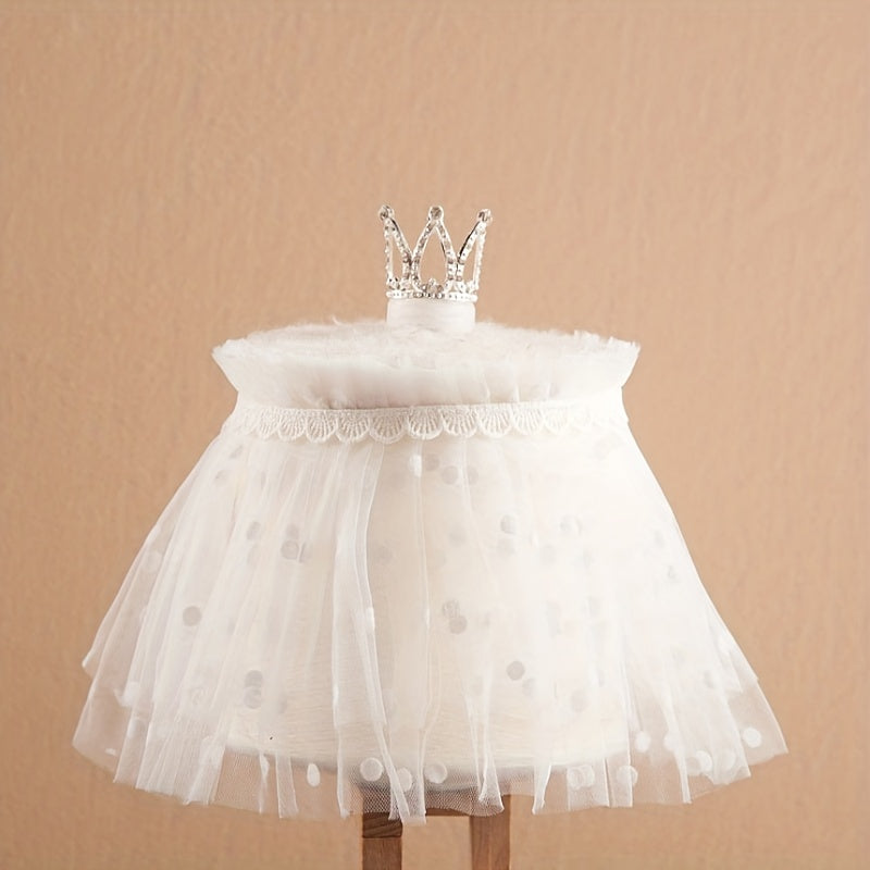 2pcs Crown & Lace Skirt Set for 0-3 Months Baby Photos