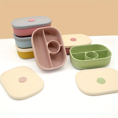 BPA Silicone Lunch Box 4 Compartments Reusable Bento Box Kids Adults