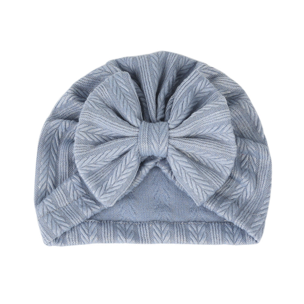 Newborn Toddler Head Wrap Hat Solid Bow Cap Turban Headband For Baby Girls