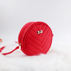 Quilted Bow Round Crossbody Bag for Girls
