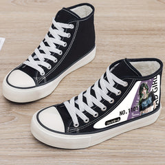 Anime Girl Plush Lined Canvas Sneakers Winter Warm High Top Shoes