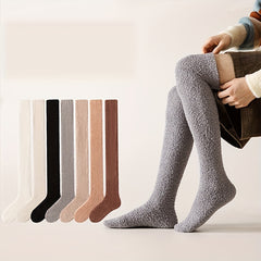 Coral Fleece Thigh High Socks for Men or Women Over The Knee Thick Stockings
