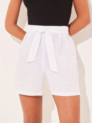 High Waist Tie Front Solid Shorts Summer Casual Shorts
