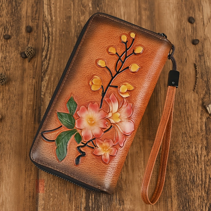 Vintage Leather Handbag Top Cowhide Retro Style Large Capacity Phone Bag Card Sl