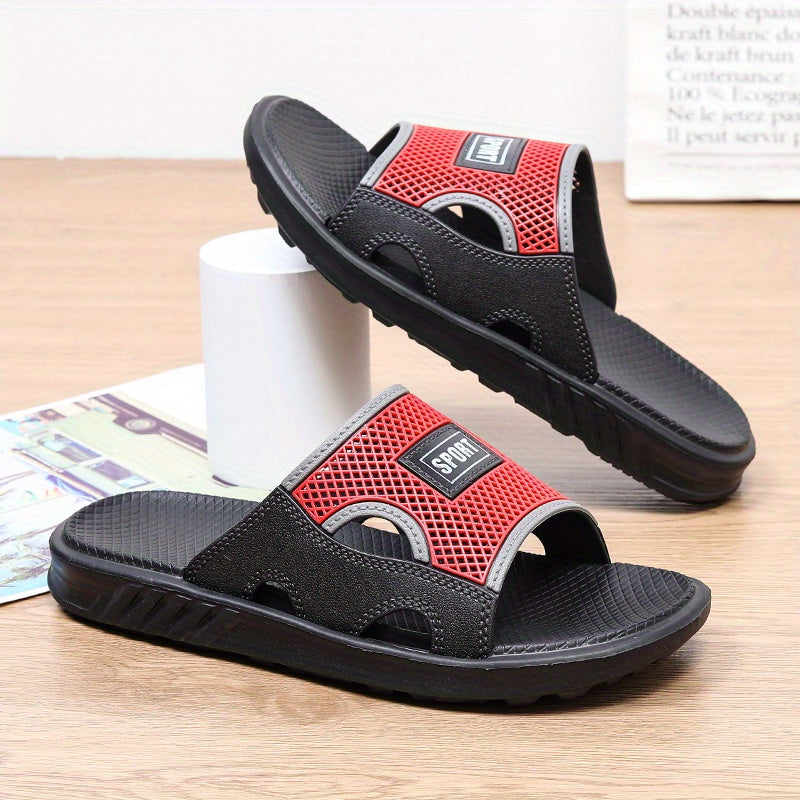 Men's Casual Non Slip Slides Slippers Open Toe Indoor Outdoor Beach Shower Shoes
