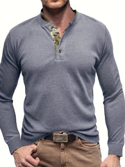 Men's Stretch Knit Long Sleeve Top for Fall Winter