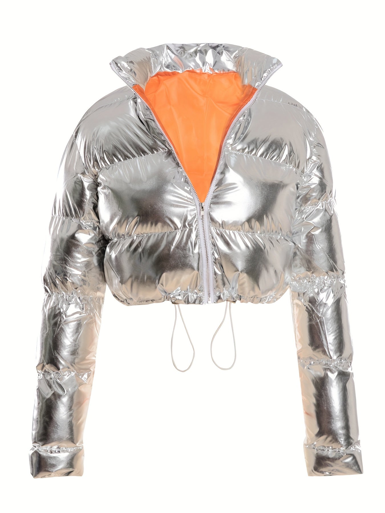 Y2K Metallic Padded Jacket Women's Winter Coat