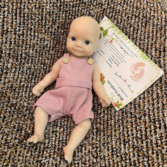 10 Inch Unpainted Silicone Reborn Girl Doll Soft & Washable with Pink Trousers