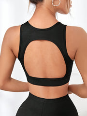 Sleeveless Hollow Out Sports Bra Quick Dry Top