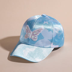Girls Butterfly Unicorn Print Baseball Cap Sun Protection Hat