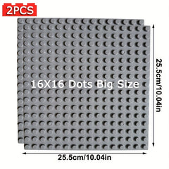 Building Blocks Base Plate 16x16 Studs Big Size 2pcs Set Educational Toys