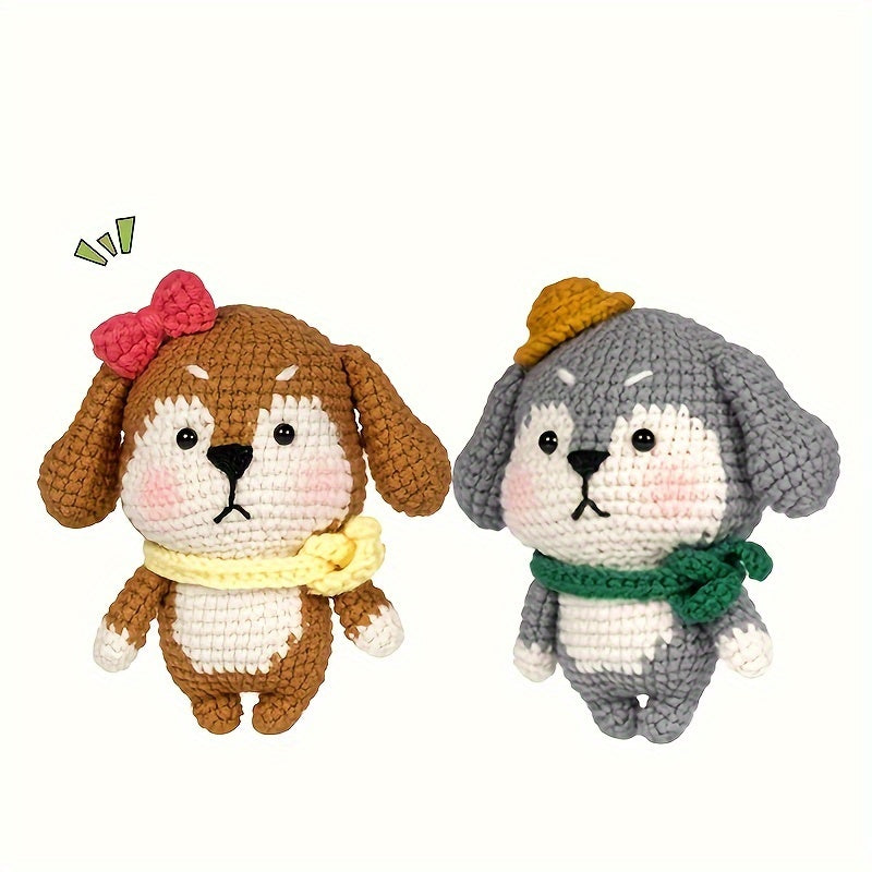 English Top Hat Dog Doll Crochet Kit DIY Knitting Supplies