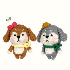 English Top Hat Dog Doll Crochet Kit DIY Knitting Supplies