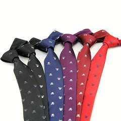 Skull Pattern Tie Set for Men 36in x 57.09in