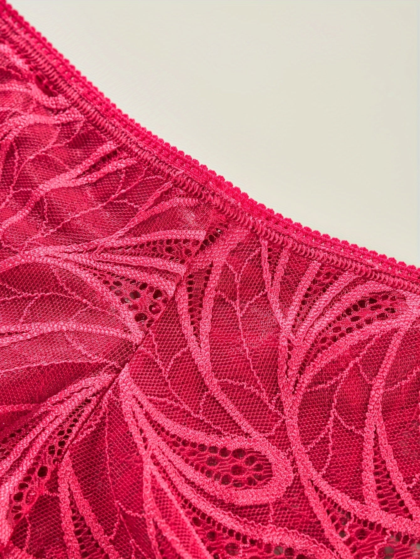 3 Pack Plus Size Lace High Stretch Briefs Set Women's Plus Solid Paisley Panties
