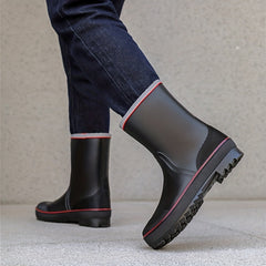Men Mid Top Rain Boots Wear resistant Waterproof Non slip Rain Shoes