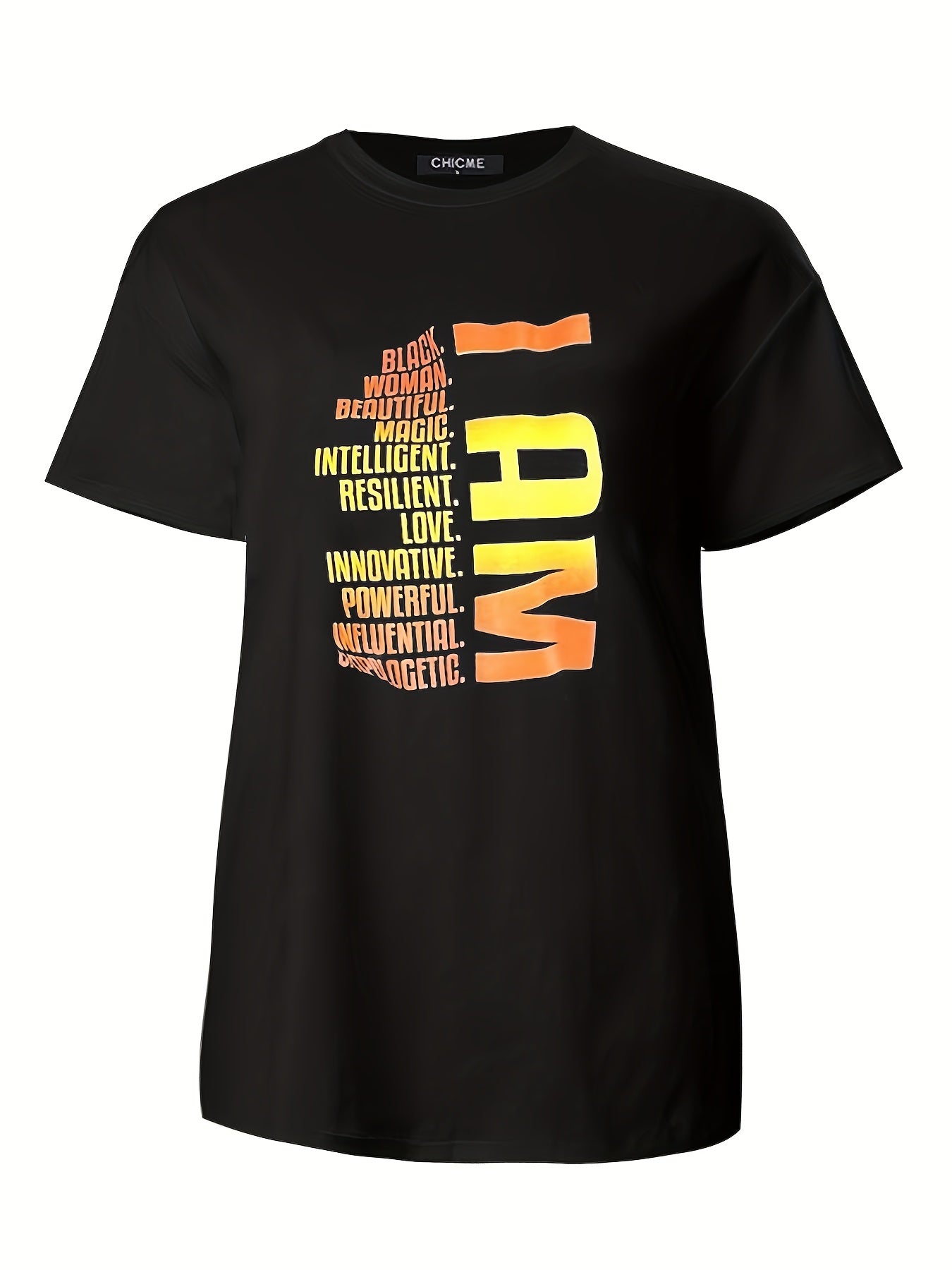 Women's Tee Dress Letter Print Short Sleeve Round Neck