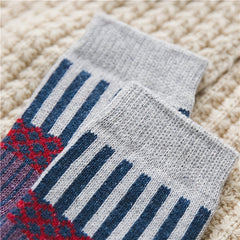 5 Pairs Geometric Pattern Colorblock Socks Women's Stockings