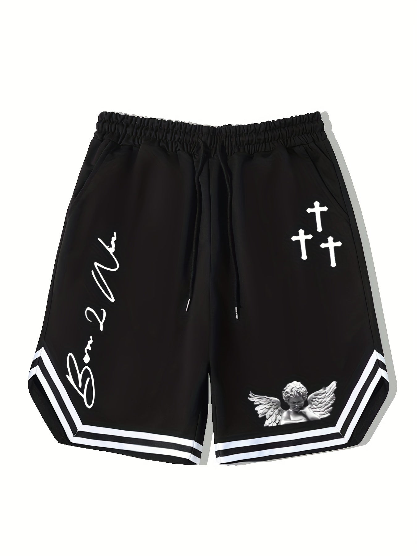 LA 58 Stripe Comfy Shorts Men's Elastic Waist Drawstring S