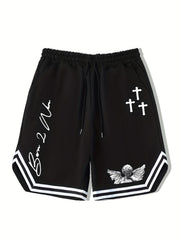 LA 58 Stripe Comfy Shorts Men's Elastic Waist Drawstring S