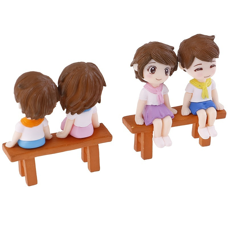 3pcs Couple Garden Decor Set for Micro Landscaping