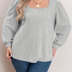 Solid Long Sleeve Scoop Neck Sweater