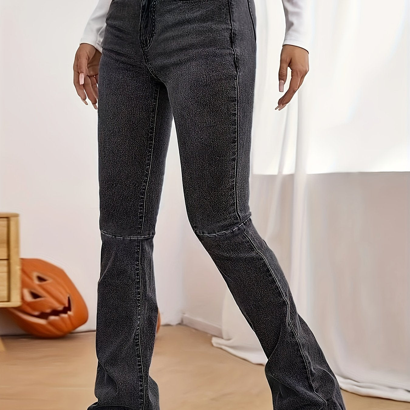 High Rise Flared Leg Jeans