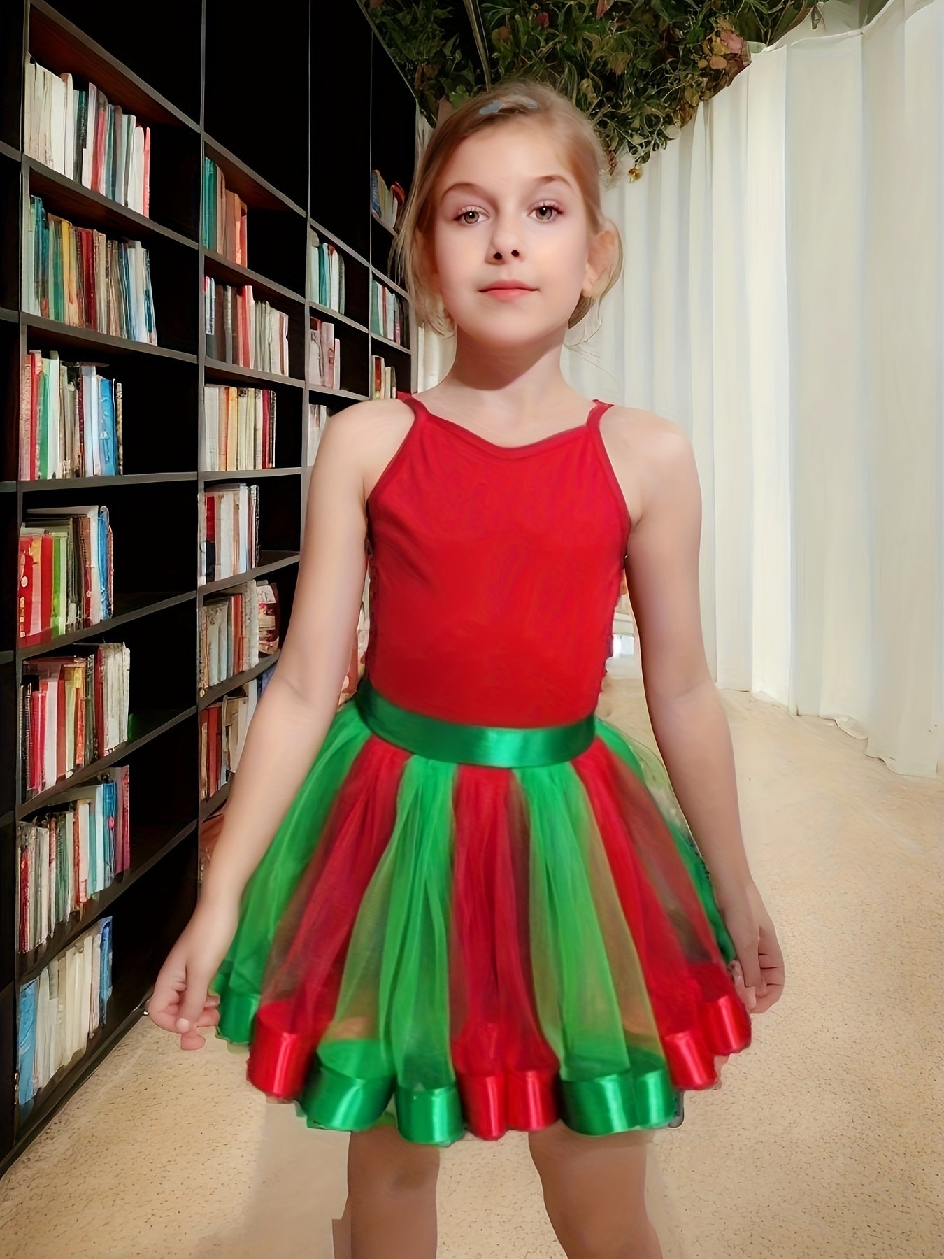 Girls Sweet Splicing Tutu Skirt For Dance Performance