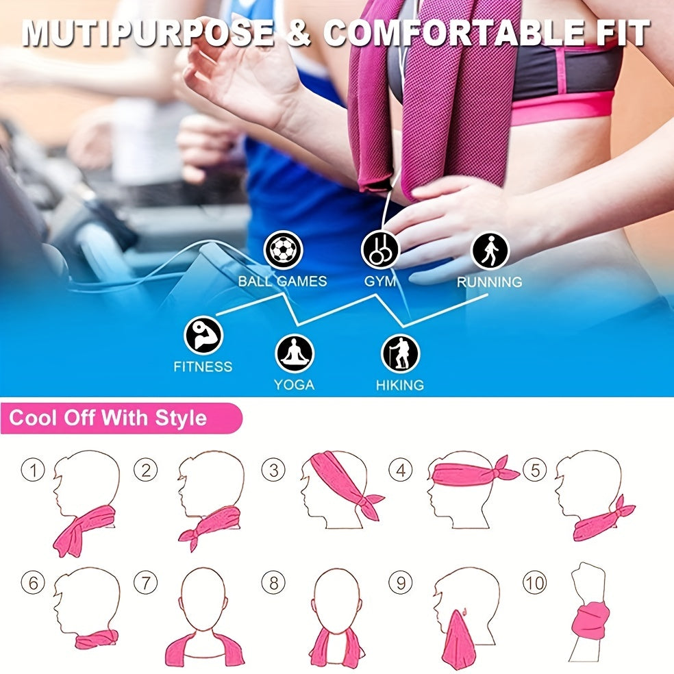 Stay Cool Ice Silk Towel in Silicone Case for Summer Fitness