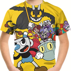 Boy's Monster Graphic T-shirt for Summer Outdoor