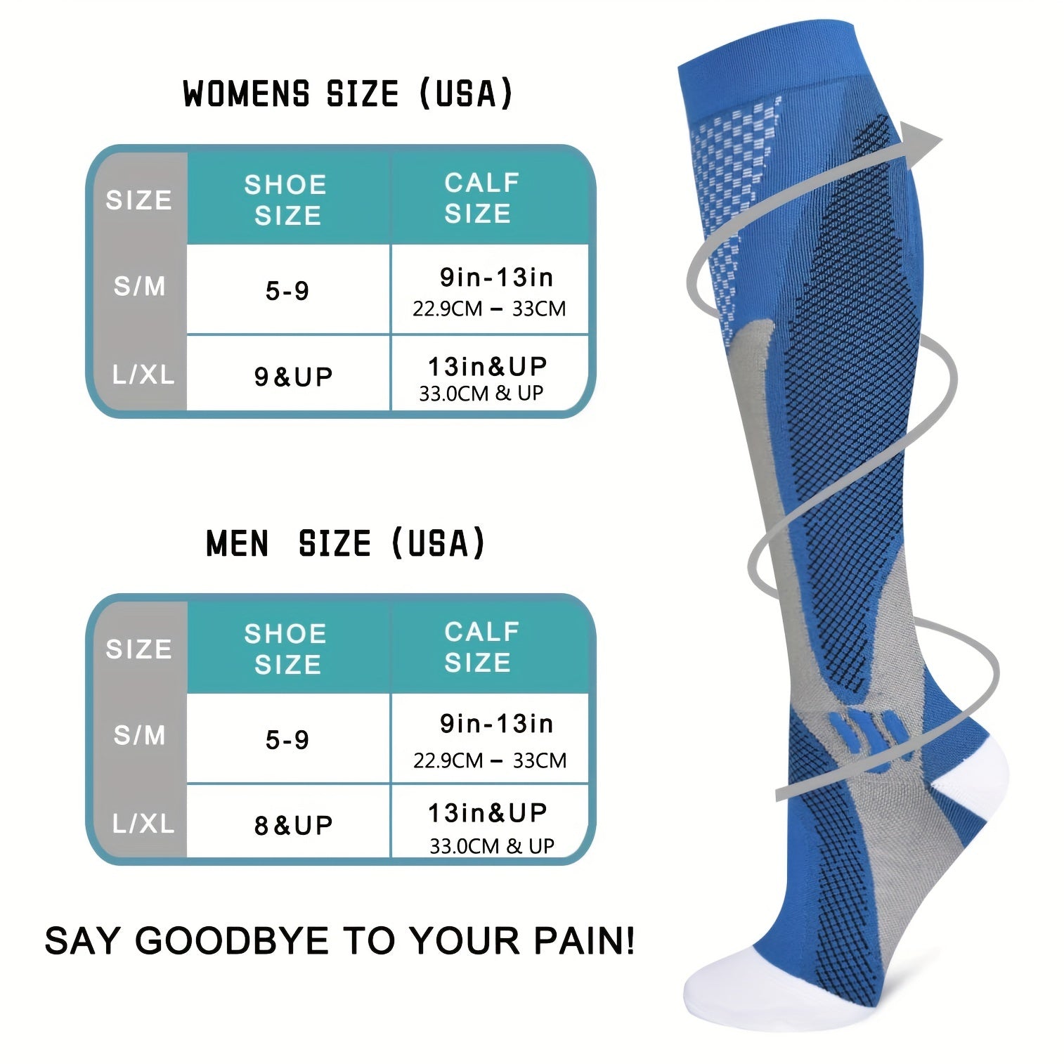 15-30 MmHg Striped Compression Socks for Nurses & Sports