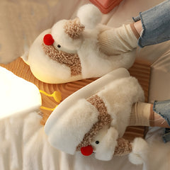 Christmas Snowman Fleece Slippers Soft Bottom Shoes