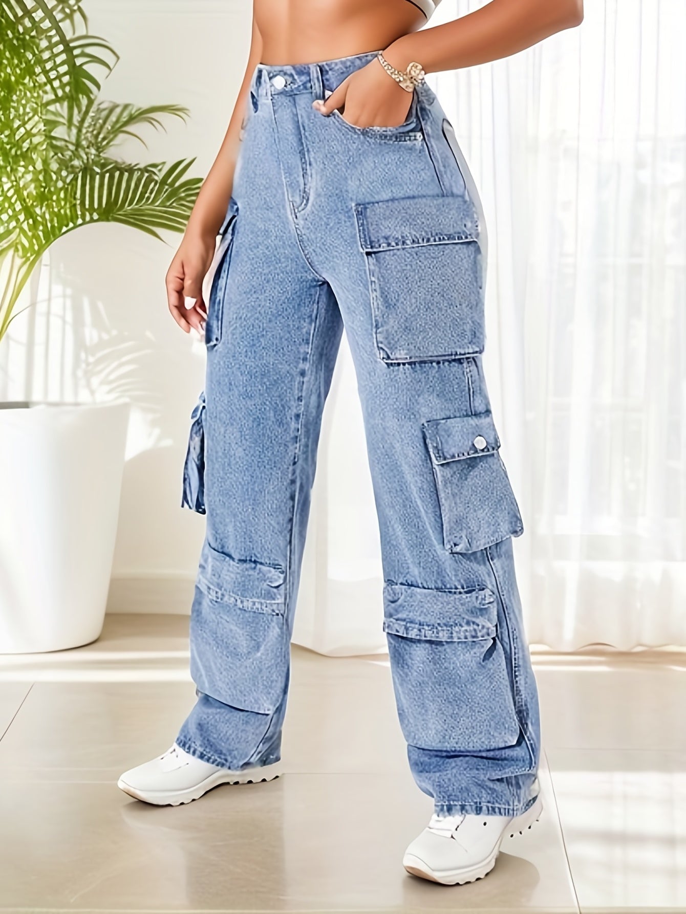 Cargo Pants Wide Leg Jeans High Waist Loose Fit Y2K & Kpop Style