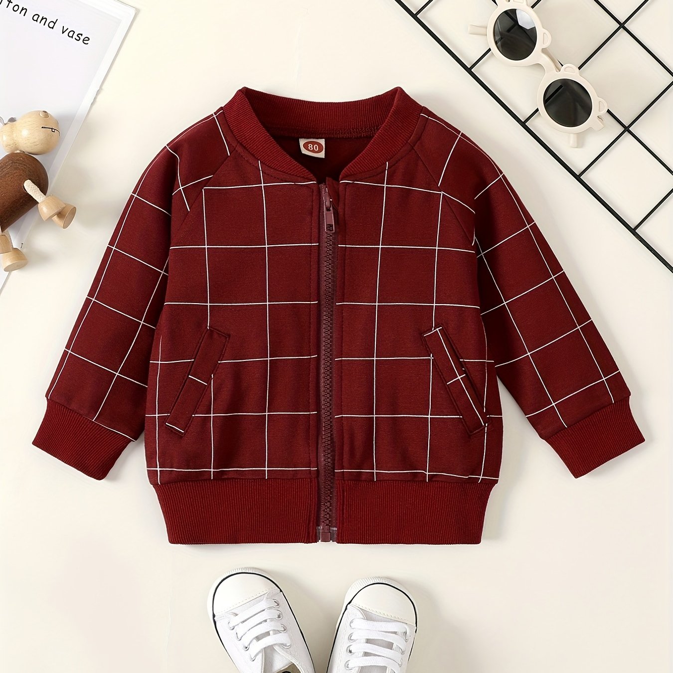 Baby Girls Dressy Plaid Cardigan Winter Outer Wear