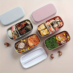 Solid Lunch Box With Chopsticks Suitable For Office Travel Camping