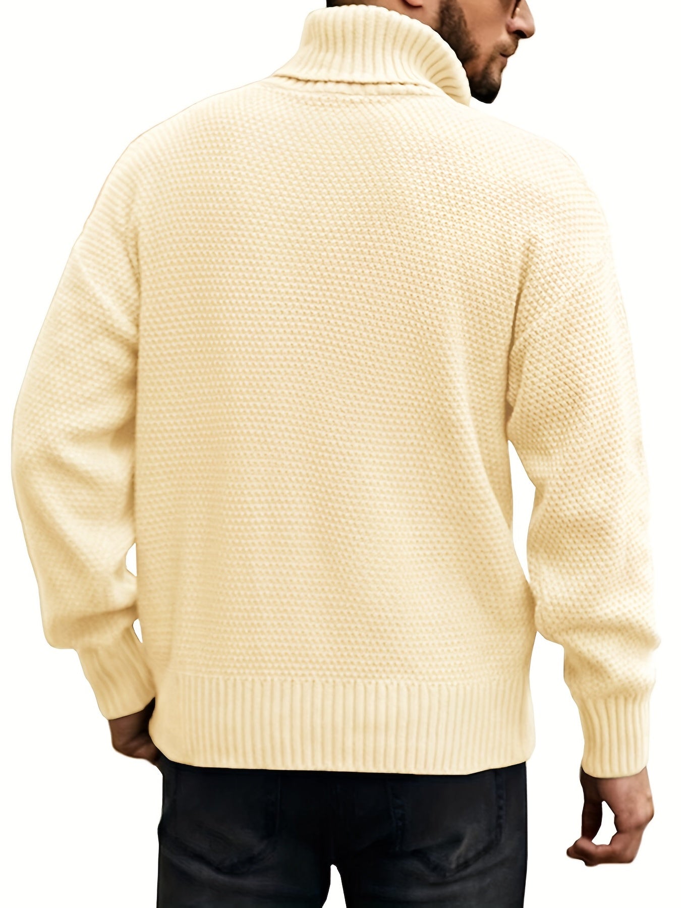 Men's Cable Knit Turtleneck Sweater - Warm & Stylish Pullover