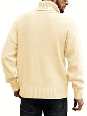 Men's Cable Knit Turtleneck Sweater - Warm & Stylish Pullover