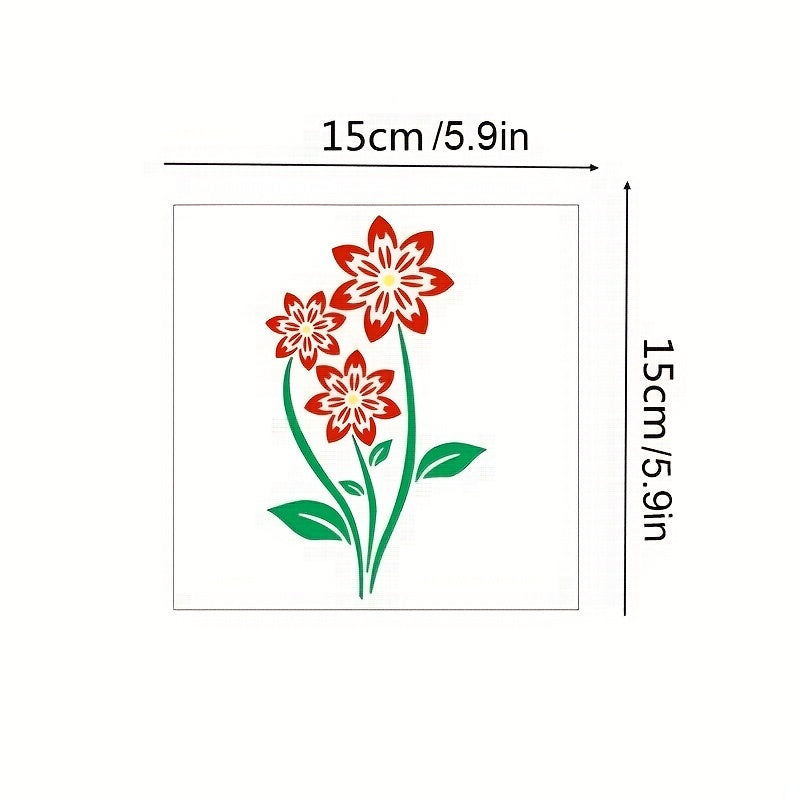 20pcs Reusable Flower Art Stencils DIY Sunflower Paint Template for Wood Glass