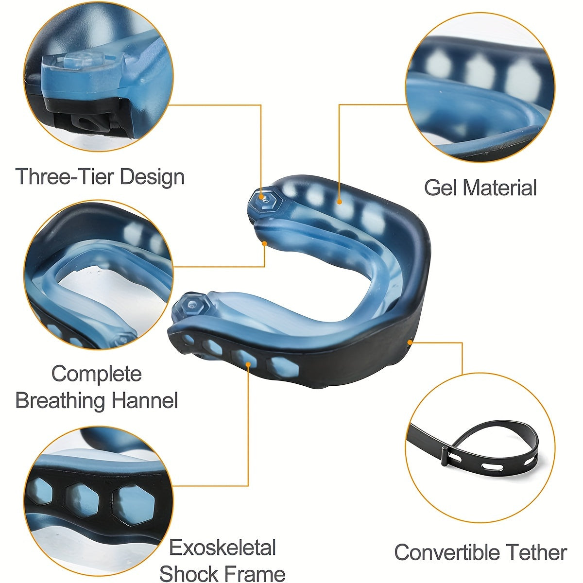 2pcs Mouth Guard with Strap for Sports Football Basketball MMA
