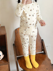 Girl's Pear Print Pajama Set 2pcs Long Sleeve Top & Pants