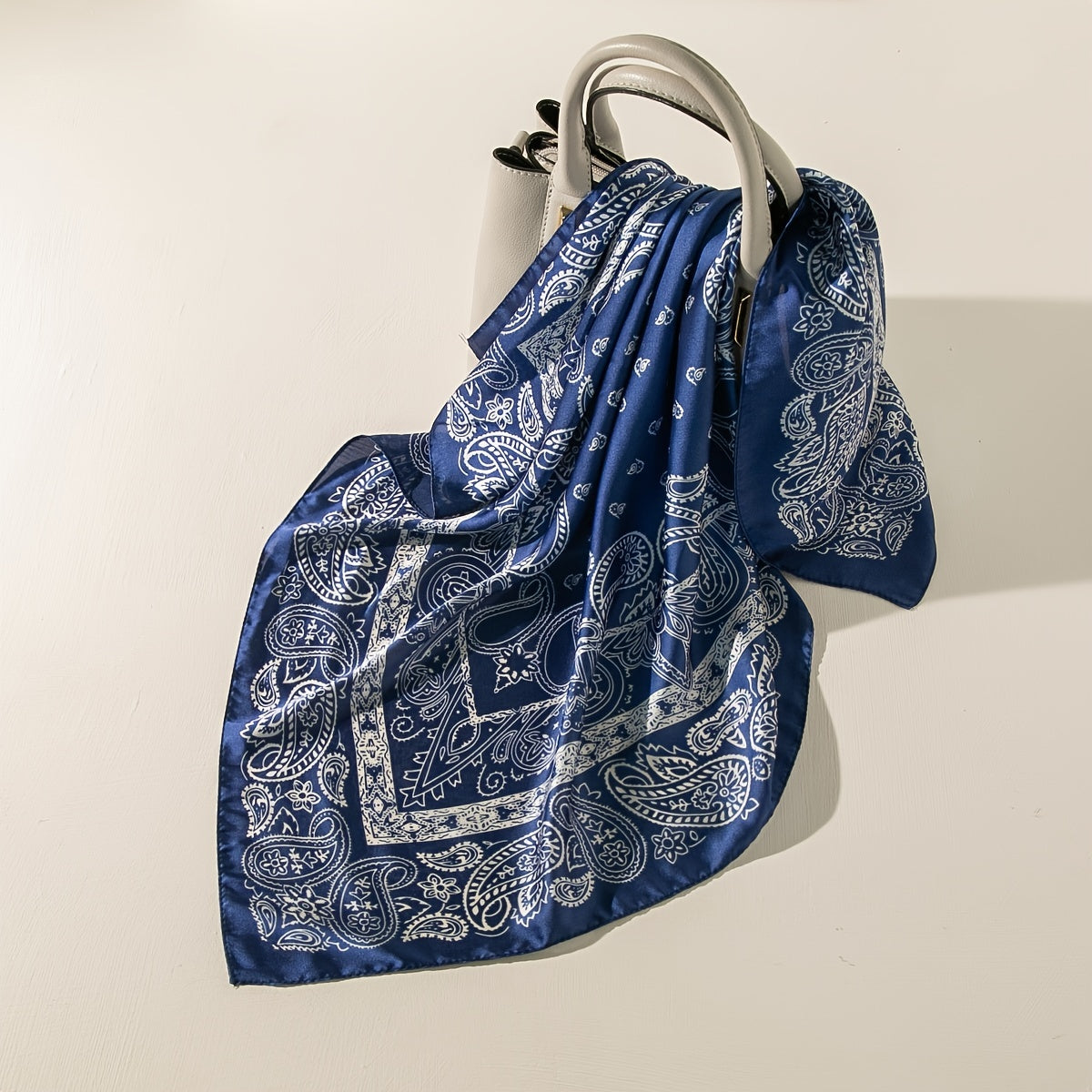 Navy Paisley Print Bandana Neck Scarf Hair Bandana
