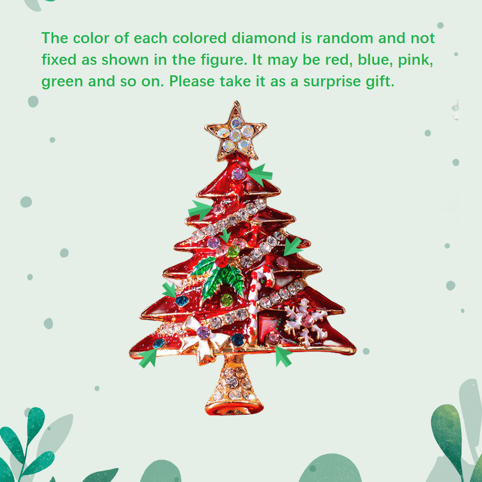 Christmas Rhinestone Enamel Brooch Pin Women's Jewelry Gift
