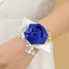 Satin Flower Wristband Floral Wrist Strap Bridal Wedding Decor