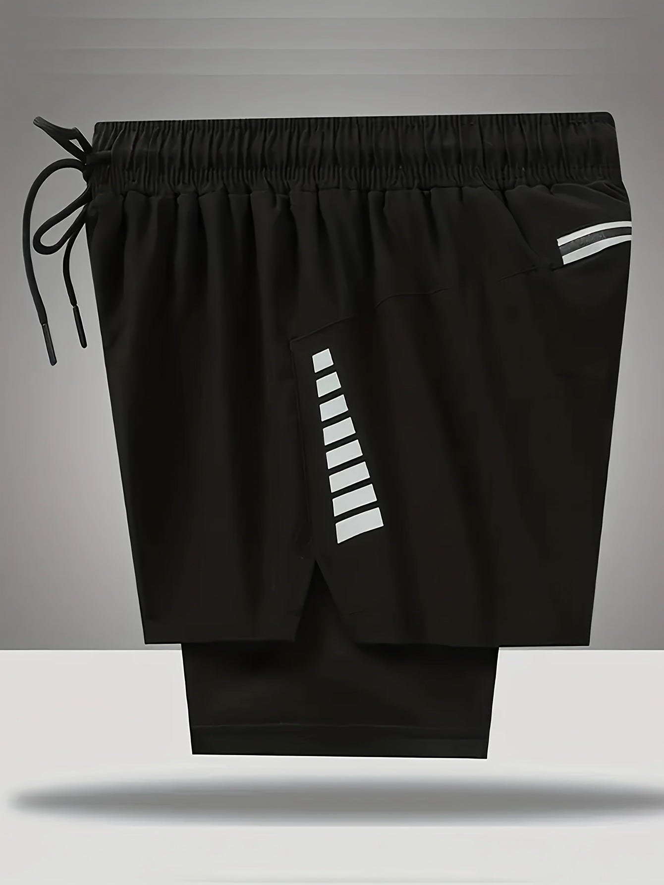 Men's 2-in-1 Drawstring Stretch Sports Shorts for Gym Workout