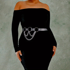 Waist Belt With Chain Pu Leather Harness Belt For Women