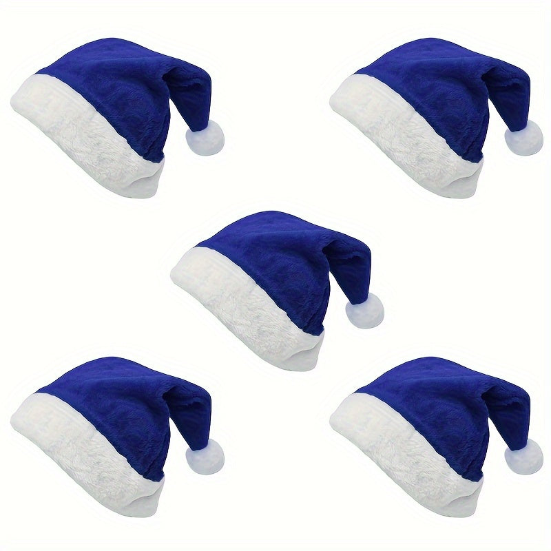 5pcs Short Plush Christmas Hat For Adults Festive Parties Celebrations