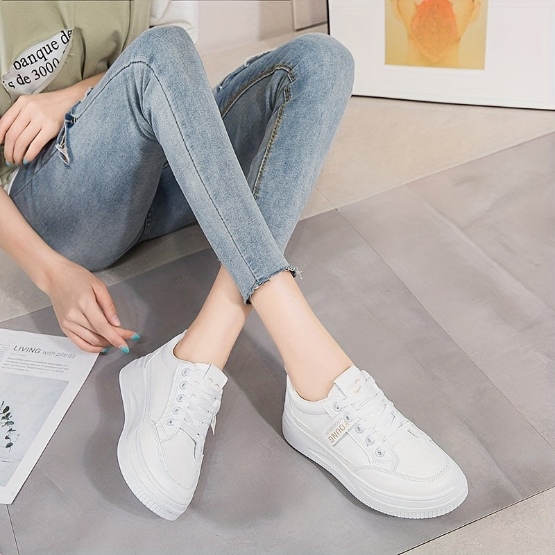 Women's Lace Up Skate Shoes Lightweight Flat Shoes