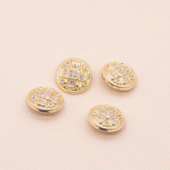 4pcs Plaid Inlaid Artificial Diamond Dress Tie Shirt Studs